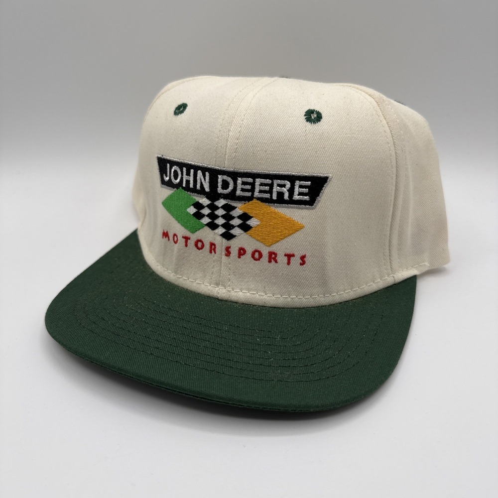 Vintage John Deere Motorsports Chad Little Roush Racing SnapBack Hat 6 Panel